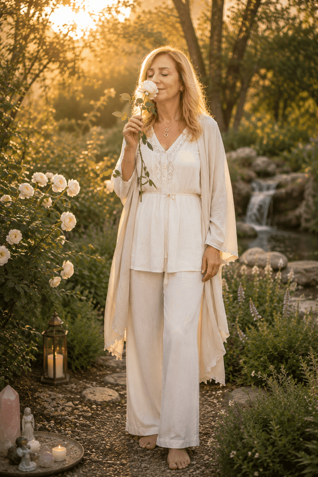 Ritratto di Paola Cavalli con rosa